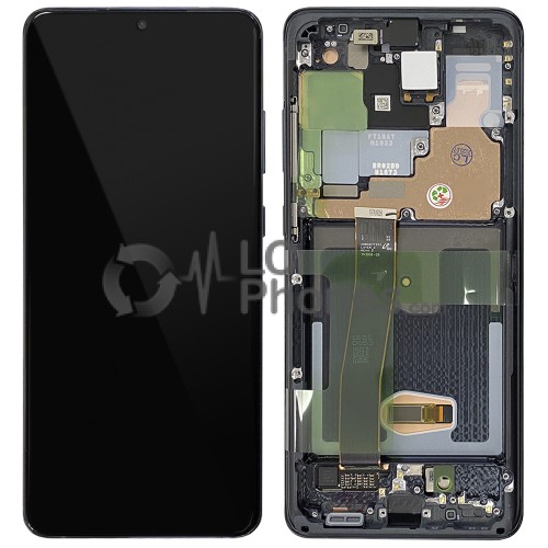 Samsung Galaxy S20 Ultra G988 / S20 Ultra 5G G988 - Full Front LCD Digitizer Cosmic Black < Service Pack >