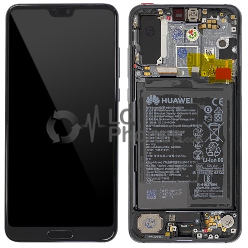 Huawei P20 Pro - Full Front LCD Digitizer Midnight Blue With Frame & Battery < Service Pack >