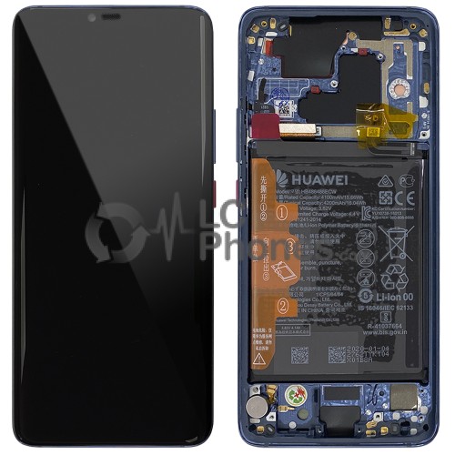 Huawei Mate 20 Pro - Full Front LCD Digitizer Blue With Frame & Battery < Service Pack >