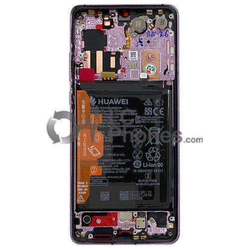 Huawei P30 Pro - Full Front LCD Digitizer With Frame & Battery Misty Lavender < Service Pack >