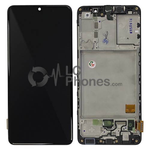 Samsung Galaxy A41 A415F - Full Front LCD Digitizer With Frame Black < Service Pack >