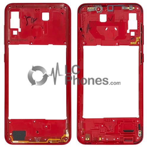 Samsung Galaxy A20 A205 - Middle Plate Frame Red