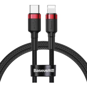 Baseus -  Cafule Cable Type-C to iP PD 18W 1m Red+Black