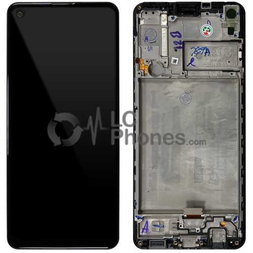 Samsung Galaxy A21S A217 - Full Front LCD Digitizer With Frame Black < Service Pack >