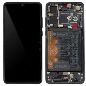 Huawei P30 ELE-L29 ELE-L09 - Full Front LCD Digitzer Black with Frame & Battery 