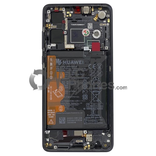 Huawei P30 ELE-L29 ELE-L09 - Full Front LCD Digitzer Black with Frame & Battery < Service Pack >