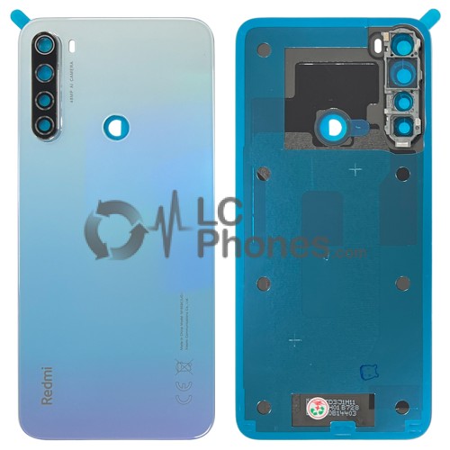 Xiaomi Redmi Note 8 - Battery Cover with Adhesive Moonlight & Camera Lens  White