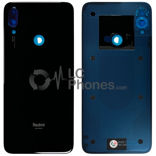 Xiaomi Redmi Note 7 / Note 7 Pro - Battery Cover with Adhesive & Camera Lens Black