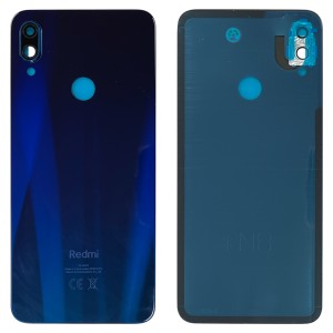 Xiaomi Redmi Note 7 / Note 7 Pro - Battery Cover with Adhesive & Camera Lens Blue