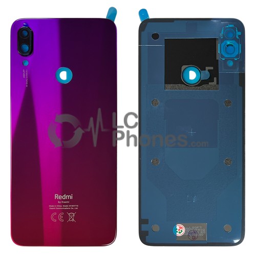 Xiaomi Redmi Note 7 / Note 7 Pro - Battery Cover with Adhesive & Camera Lens Red