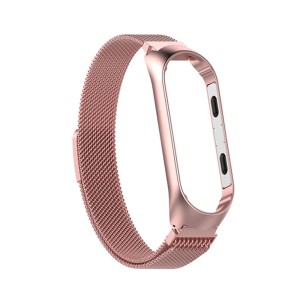 Xiaomi Smart Band 5 - Milanese Magnetic Loop Stainless Steel Watch Band Rose Gold