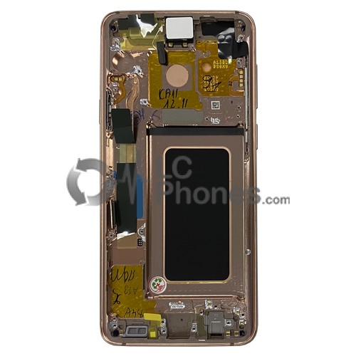 Samsung Galaxy S9 Plus G965F - Full Front LCD Digitizer With Frame Sunrise Gold < Service Pack >