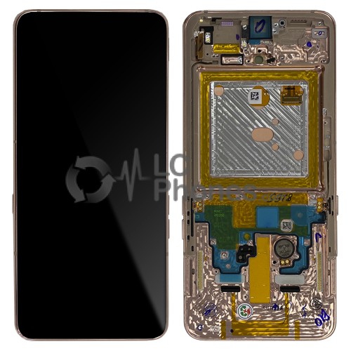 Samsung Galaxy A80 A805F - Full Front LCD Digitizer With Frame Angel Gold < Service Pack >