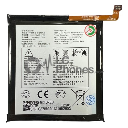 Alcatel One Touch Idol 5 - Battery TLP027B1 2850mAh 10.97Wh