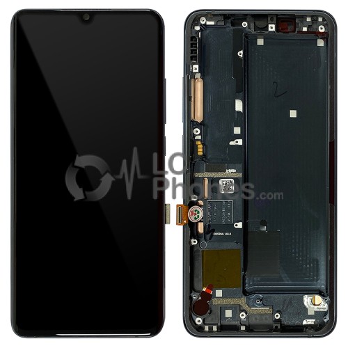 Xiaomi Mi Note 10 Pro M1910F4S / Mi Note 10 M1910F4G - Full Front LCD Digitizer With Frame Midnight Black