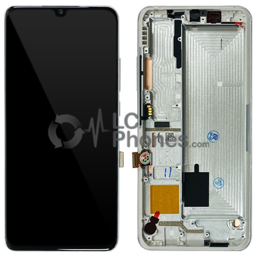 Xiaomi Mi Note 10 Pro M1910F4S / Mi Note 10 M1910F4G - Full Front LCD Digitizer With Frame Glacier White