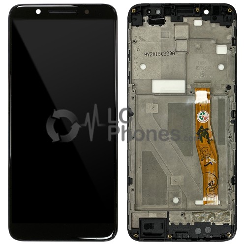 Alcatel 3x (2018) - Full Front LCD Digitizer with Frame Black