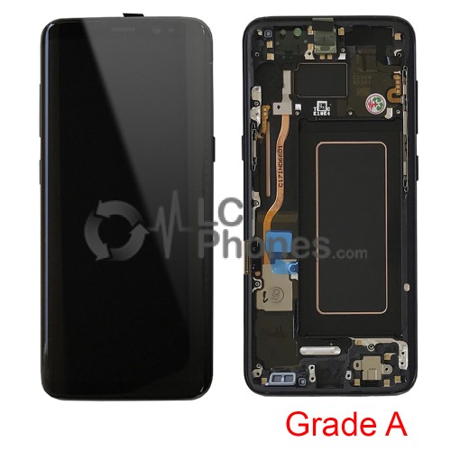 Samsung Galaxy S8 G950F - Full Front LCD Digitizer With Frame Black (Original Used) Grade A