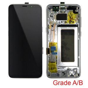 Samsung Galaxy S8 G950F - Full Front LCD Digitizer With Frame Silver  Grade A/B