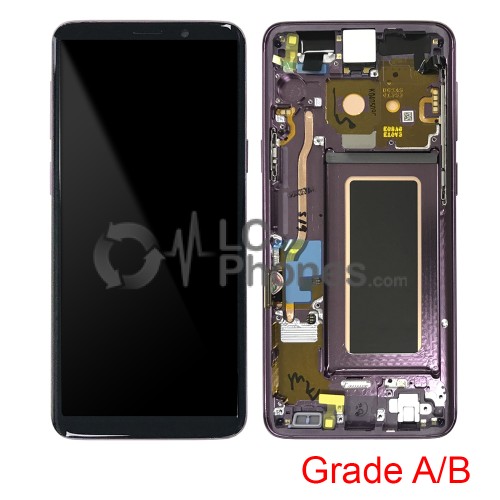 Samsung Galaxy S9 G960F - Full Front LCD Digitizer With Frame Purple (Original Used) Grade A/B