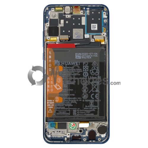 Huawei P30 Lite New Edition - Full Front LCD Digitizer Peacock Blue with Frame & Battery < Service Pack >