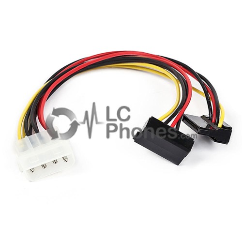 4 Pin IDE Molex Male to 2x15 Pin Serial SATA Hard Drive & Adapter Power Cable