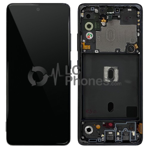 Samsung Galaxy A51 5G A516 - Full Front LCD Digitizer with Frame Prism Cube Black < Service Pack >