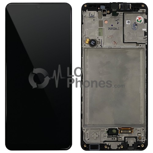 Samsung Galaxy A31 A315F - Full Front LCD Digitizer With Frame Black < Service Pack >