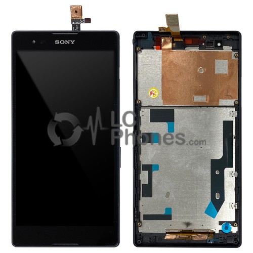 Sony Xperia T2 Ultra - Full Front LCD Digitizer With Frame Black