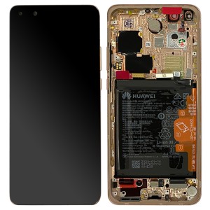 Huawei P40 Pro - Full Front LCD Digitizer With Frame & Battery Blush Gold 