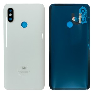 Xiaomi Mi 8 - Battery Cover White with Camera Lens & Adhesive