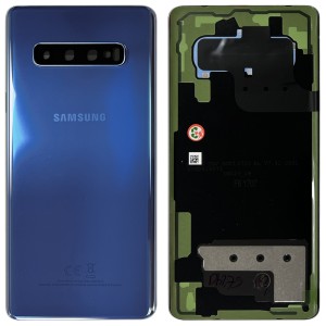 Samsung Galaxy S10 Plus G975F - Battery Cover Original with Camera Lens and Adhesive Prism Blue 