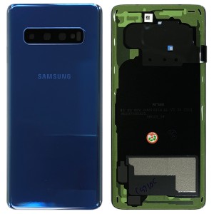 Samsung Galaxy S10 G973F - Battery Cover Original with Camera Lens and Adhesive Prism Blue 