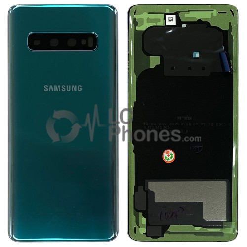 Samsung Galaxy S10 G973F - Battery Cover Original with Camera Lens and Adhesive Prism Green < Service Pack >