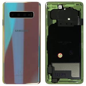 Samsung Galaxy S10 G973F - Battery Cover Original with Camera Lens and Adhesive Prism Silver 