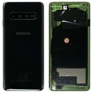 Samsung Galaxy S10 G973F - Battery Cover Original with Camera Lens and Adhesive Prism Black 