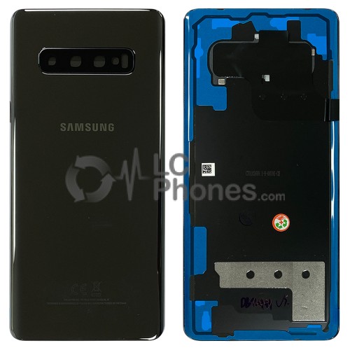 Samsung Galaxy S10 Plus G975F - Battery Cover Original with Camera Lens and Adhesive Ceramic Black < Service Pack >