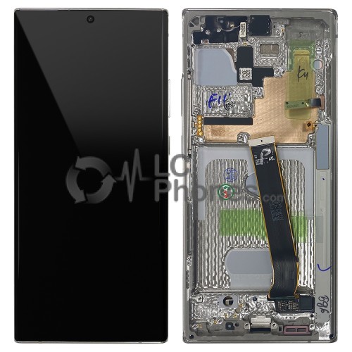 Samsung Galaxy Note 20 Ultra N985 / Note 20 Ultra 5G N986 - Full Front LCD Digitizer Mystic White < Service Pack >