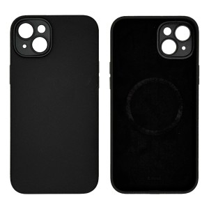 iPhone 14 Plus - Baseus Liquid Silica Magnetic Case and Tempered Glass Set Black