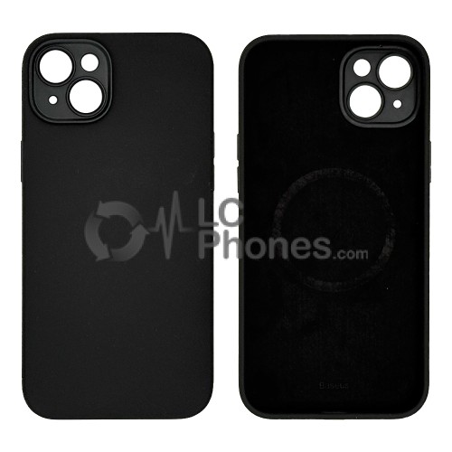 iPhone 14 Plus - Baseus Liquid Silica Magnetic Case and Tempered Glass Set Black