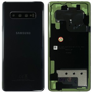 Samsung Galaxy S10 Plus G975F - Battery Cover Original with Camera Lens and Adhesive Prism Black 