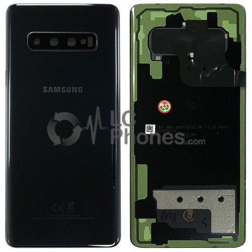 Samsung Galaxy S10 Plus G975F - Battery Cover Original with Camera Lens and Adhesive Prism Black < Service Pack >