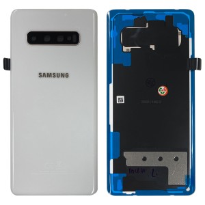 Samsung Galaxy S10 Plus G975F - Battery Cover Original with Camera Lens and Adhesive Ceramic White 