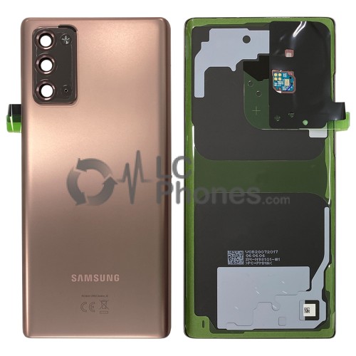 Samsung Galaxy Note 20 N980 / Note 20 5G N981 - Battery Cover Original with Camera Lens and Adhesive Mystic Bronze < Service Pack >