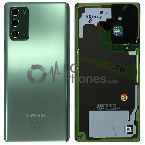 Samsung Galaxy Note 20 N980 / Note 20 5G N981 - Battery Cover Original with Camera Lens and Adhesive Mystic Green < Service Pack >