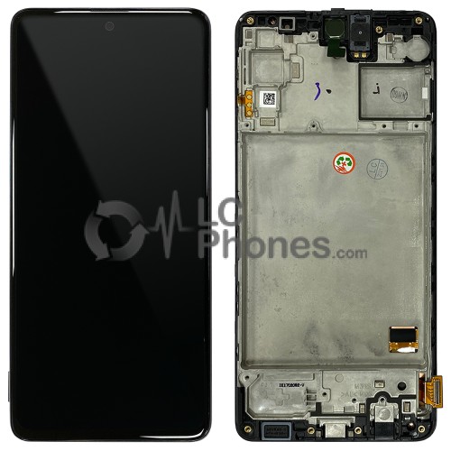 Samsung Galaxy M31s M317F - Full Front LCD Digitizer with Frame Black < Service Pack >