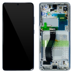 Samsung Galaxy S21 Ultra 5G G998 - Full Front LCD Digitizer With Frame Phantom Silver  Without Camera