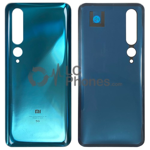 Xiaomi Mi 10 5G - Battery Cover with Adhesive & Camera Lens Coral Green