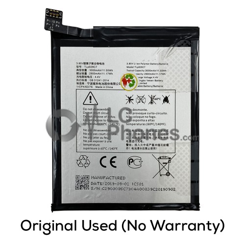 Alcatel 3c 5026D / 3c 2019 5006D / 3v 5099D - (Original Used) Battery TLp029C7 3000 mAh 11.55Wh (No Warranty)