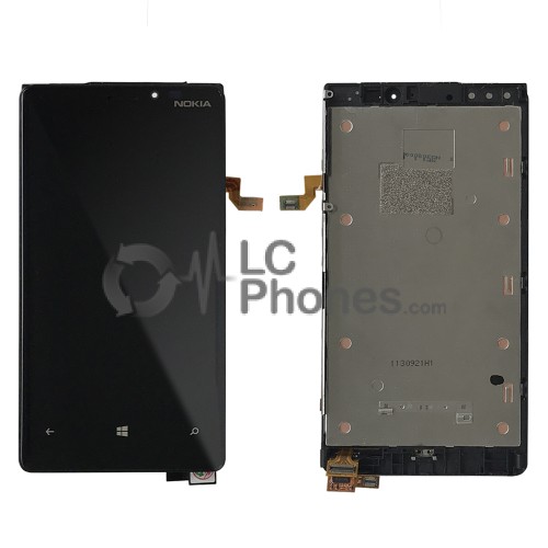 Nokia Lumia 920 - Full Front LCD Digitizer With Frame Black